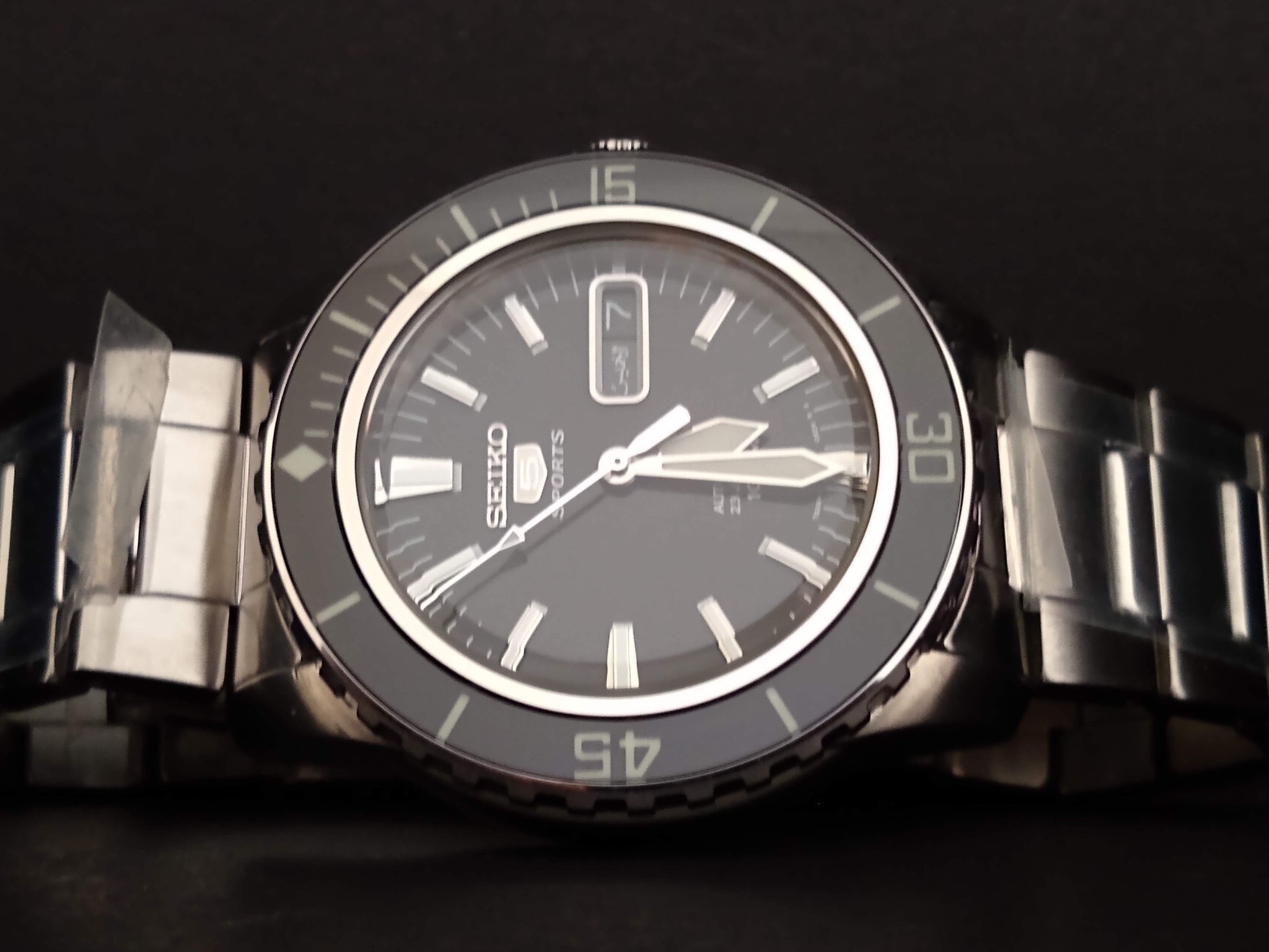 New Seiko SNZH55 FFF Style Lumed Sapphire Bezel Insert Black L.C.B.I