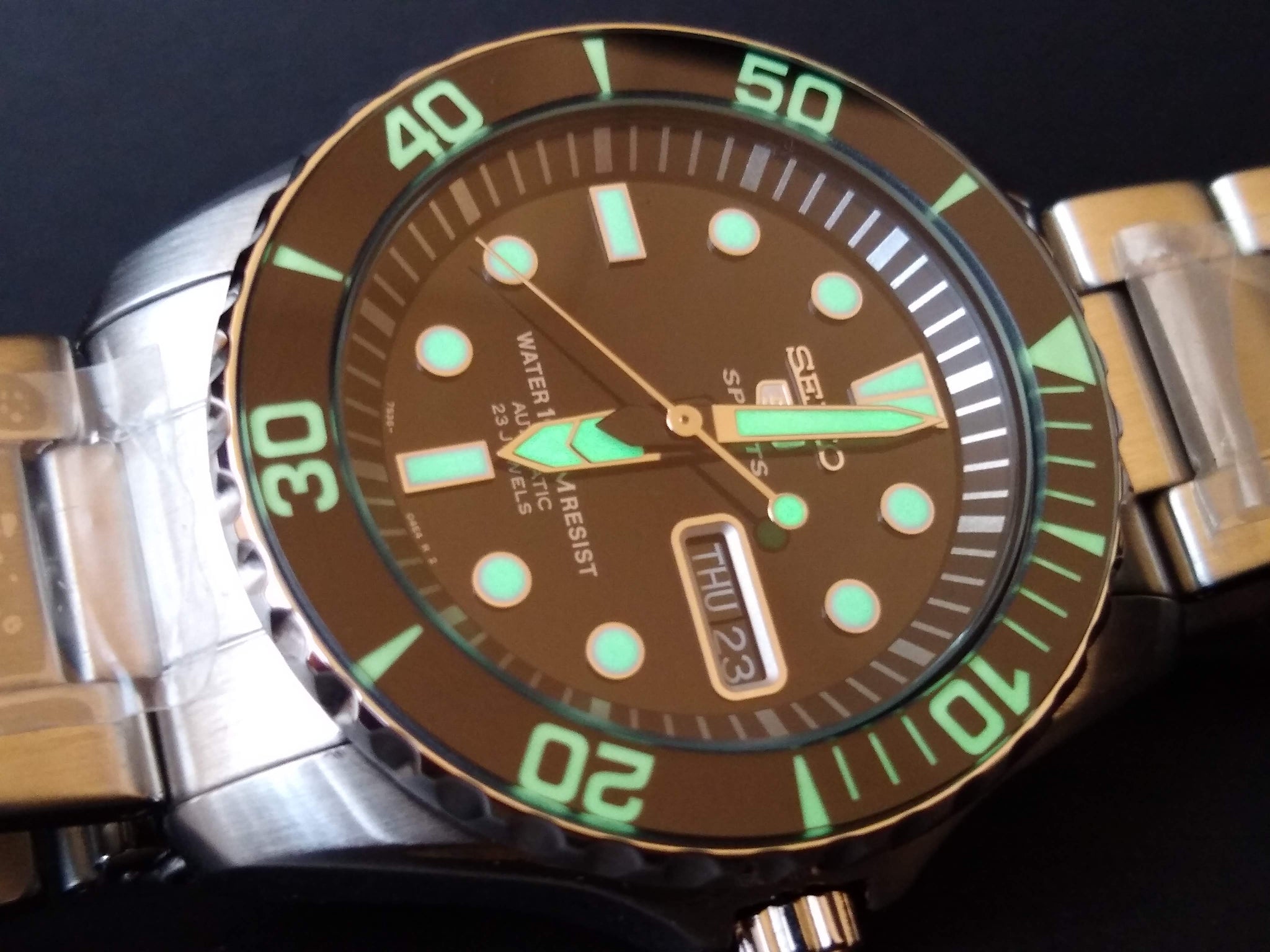 Seiko Sea Urchin (SNZF15/SNZF17) Lumed Sapphire Bezel Insert- Black