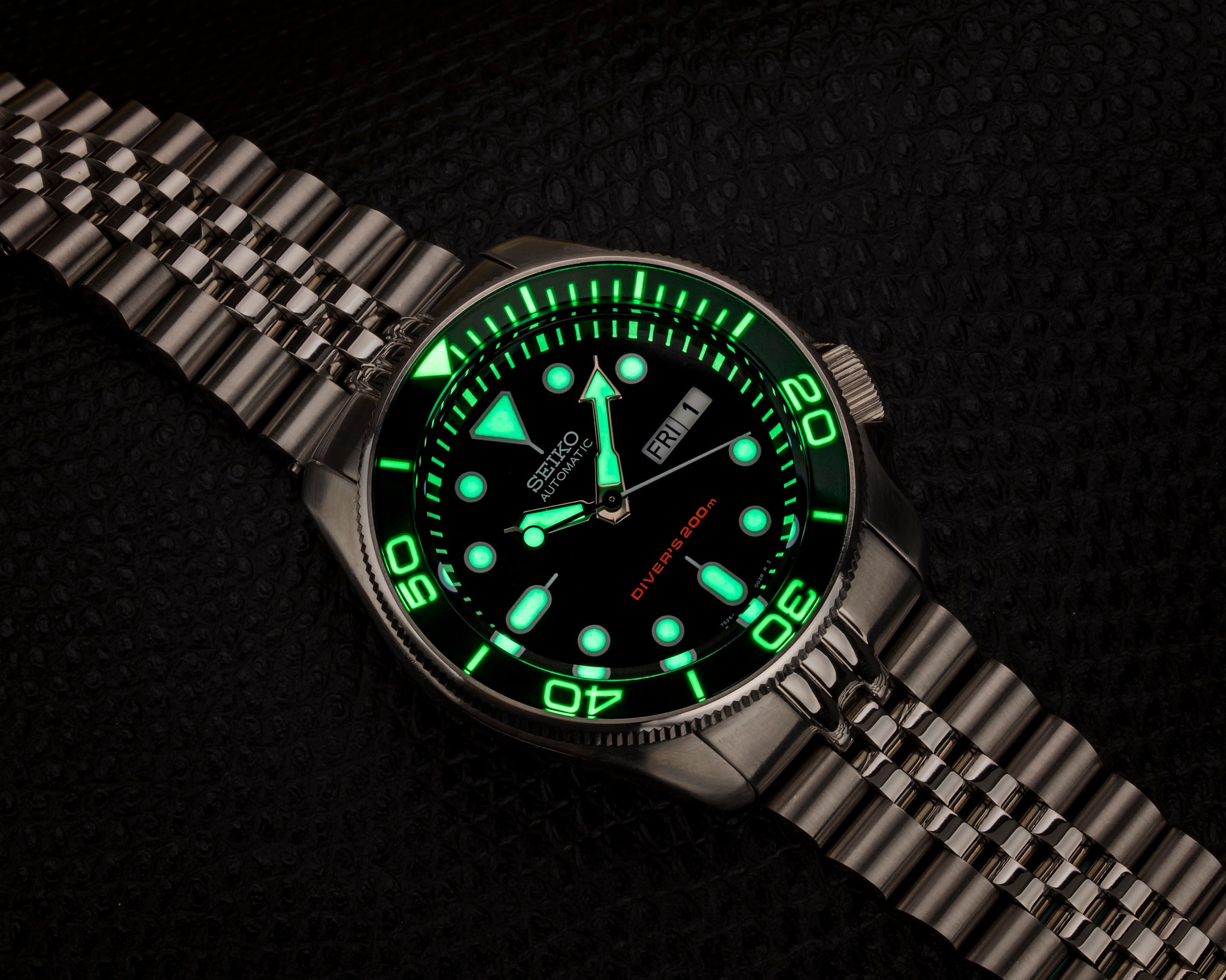 Seiko SKX 7002 PO Style Lumed Sapphire Bezel Insert Green L.C.B.I