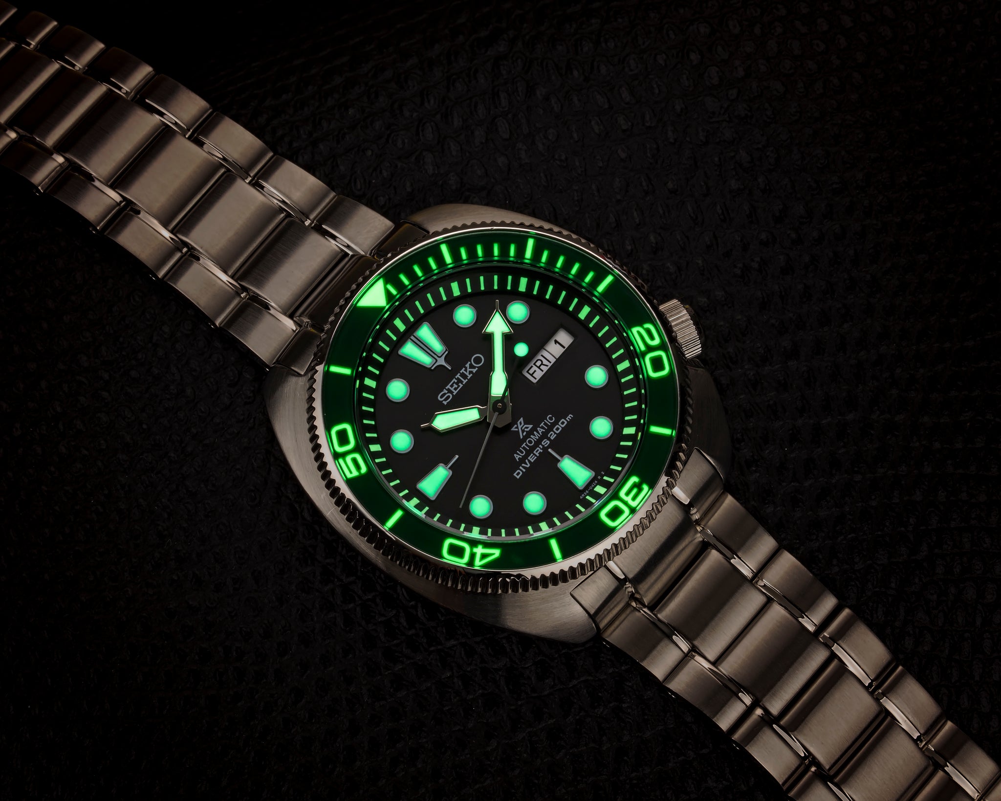 Seiko Turtle PO Style Lumed Sapphire Bezel Insert Green L.C.B.I